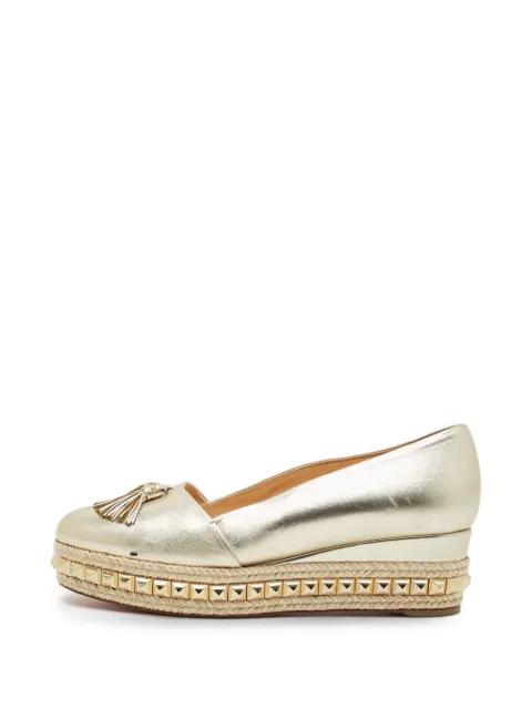 Christian Louboutin Pre-Owned Carmel tassel wedge shoes Gold 1312689