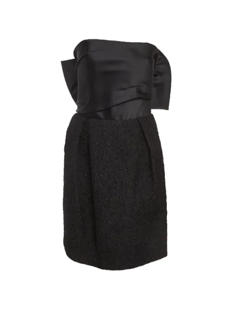 Lanvin Pre-Owned 2013 bow-detail strapless midi dress Black 1311975
