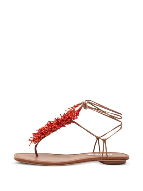 Aquazzura Panarea beaded sandals Brown 1344299