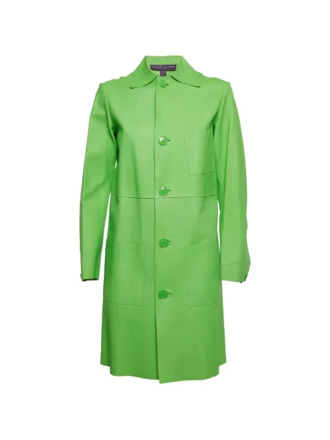 Ralph Lauren Vintage button-up leather coat Green 1292375
