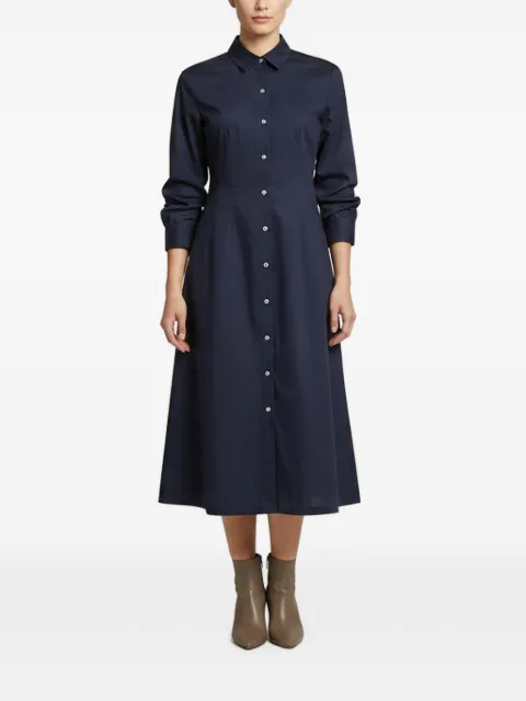 Theory ruched-sleeve midi shirt dress Blue 1359028