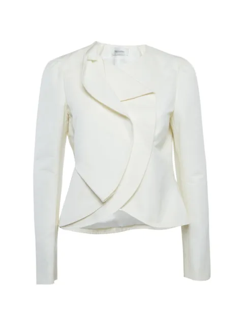 Valentino Garavani Pre-Owned cross-over peplum jacket White 1261553