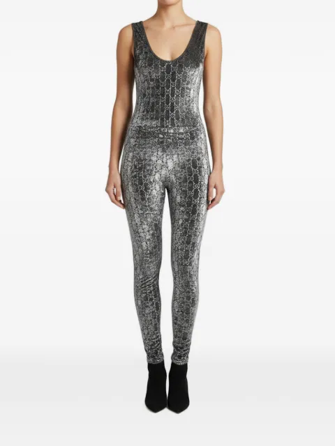 Gucci Pre-Owned GG crystal-embellished jumpsuit Grey 1348063