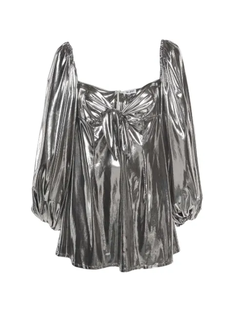 The Attico lamé off-shoulder mini dress Silver 1346816