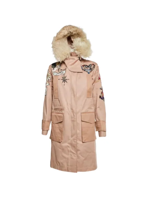 Valentino Garavani Pre-Owned Tattoo bead-embroidered parka Pink 1323058