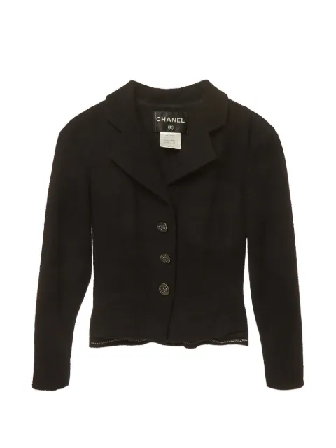CHANEL Pre-Owned tweed button-detail jacket Black 1291198
