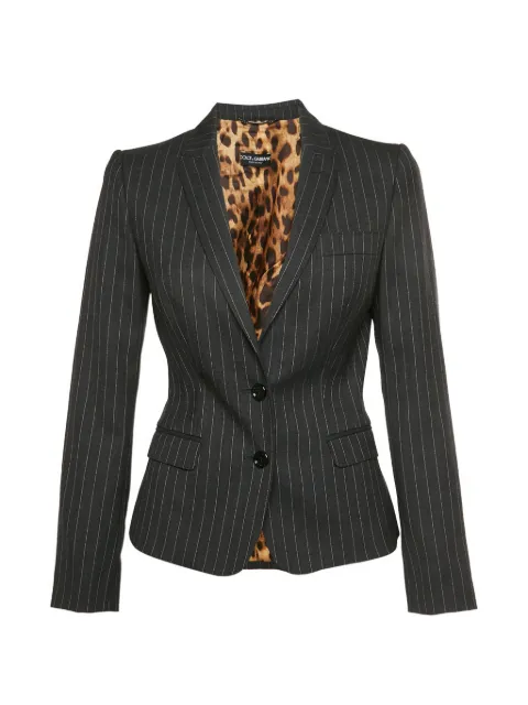 Dolce & Gabbana Pre-Owned pinstripe single-breasted blazer Black 1325447