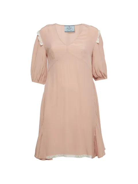 Prada Pre-Owned lace-insert mini dress Pink 1292119