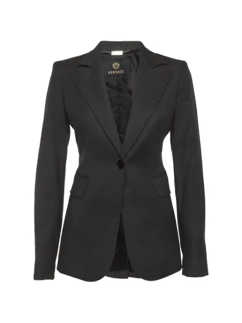 Versace Pre-Owned Greca-detail buckle blazer Black 1313372