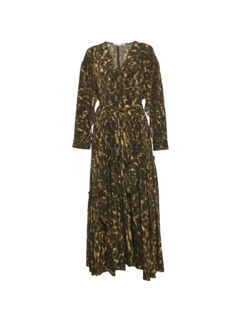 Stella McCartney Pre-Owned abstract-print silk mid dress Green 1271884