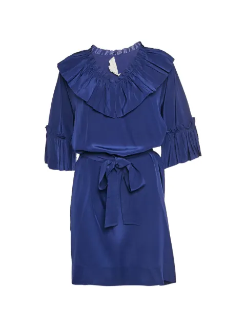 Stella McCartney Pre-Owned ruffled belted mini dress Blue 1326564