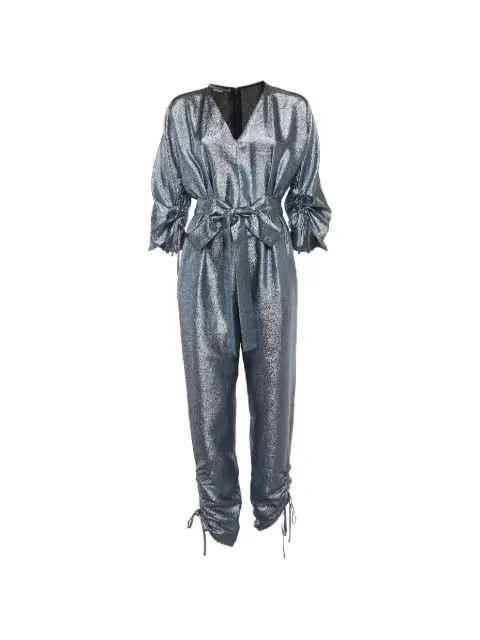 Stella McCartney Pre-Owned belted lamé jumpsuit Blue 1307037