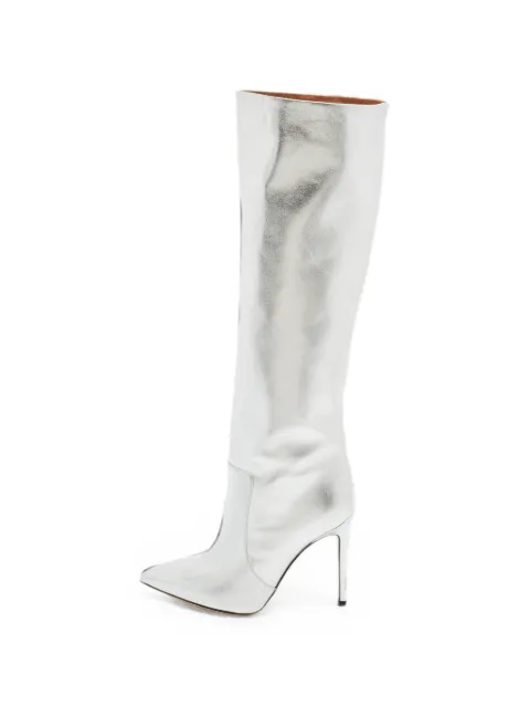 Paris Texas knee-length leather boots Silver 1344507