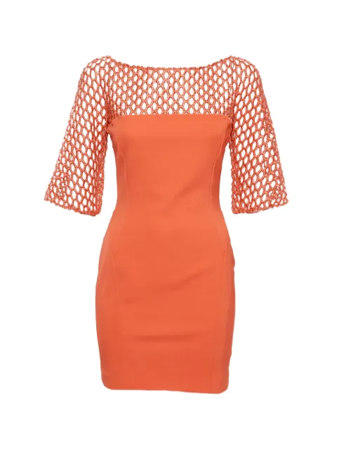 Zuhair Murad mesh-panel mini dress Orange 1313440