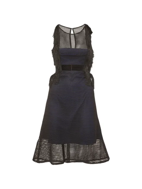 Self-Portrait mesh fringe midi dress Black 1357930