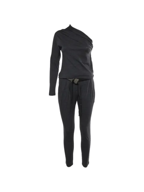 Brunello Cucinelli one-shoulder tapered-leg jumpsuit Grey 1334842