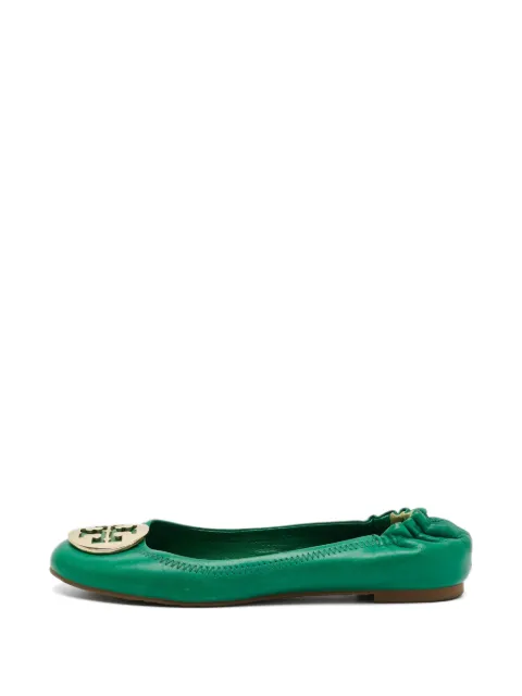 Tory Burch Minnie logo-medallion ballet flats Green 1304654
