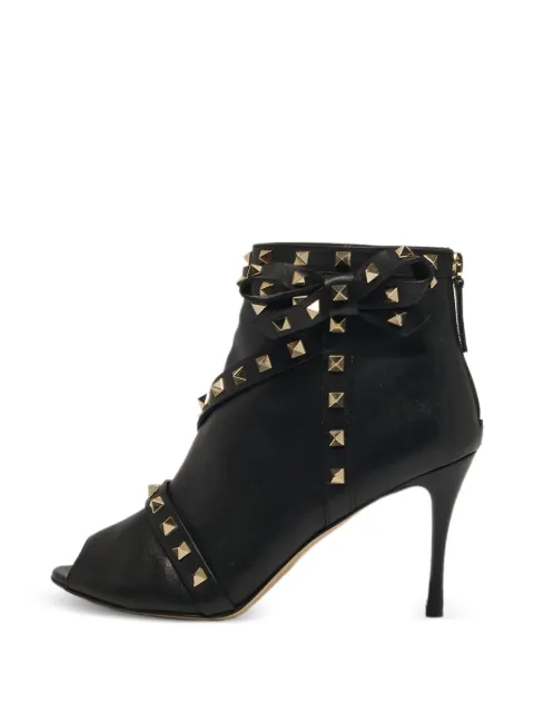 Valentino Garavani Pre-Owned Rockstud bow ankle boots Black 1275736