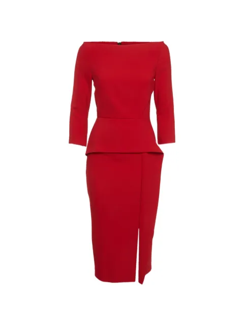 Roland Mouret peplum midi dress Red 1357471