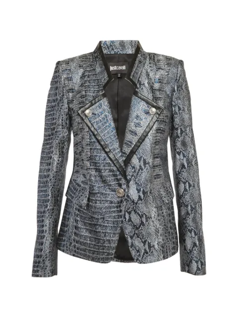 Just Cavalli Vintage snakeskin jacquard blazer Blue 1300899