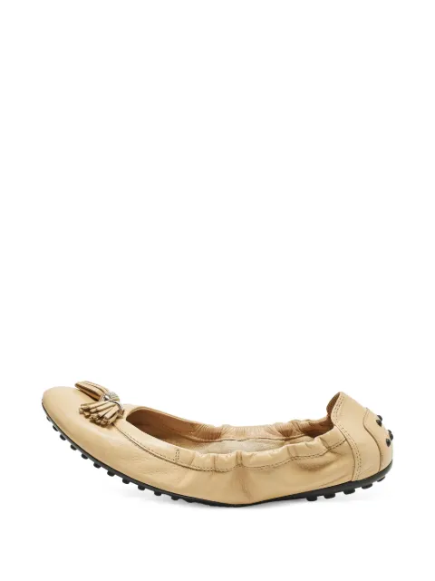 Tod's Vintage scrunch tassel ballet flats Neutrals 1289317