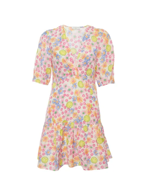 SANDRO x smiley mini floral-print dress Neutrals 1313119