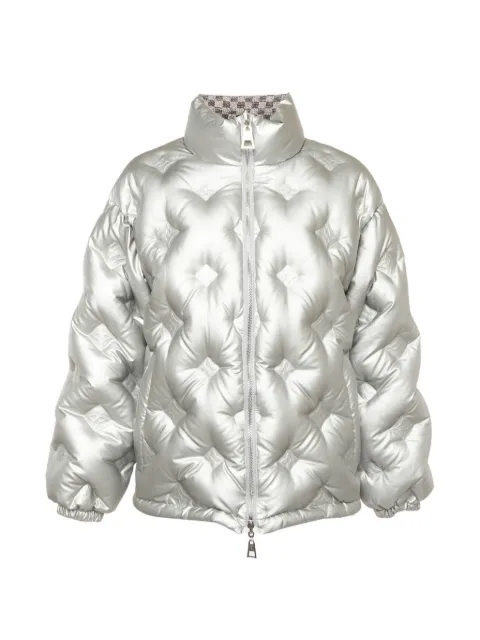 Louis Vuitton Pre-Owned logo-embossed reversible down jacket Silver 1339095