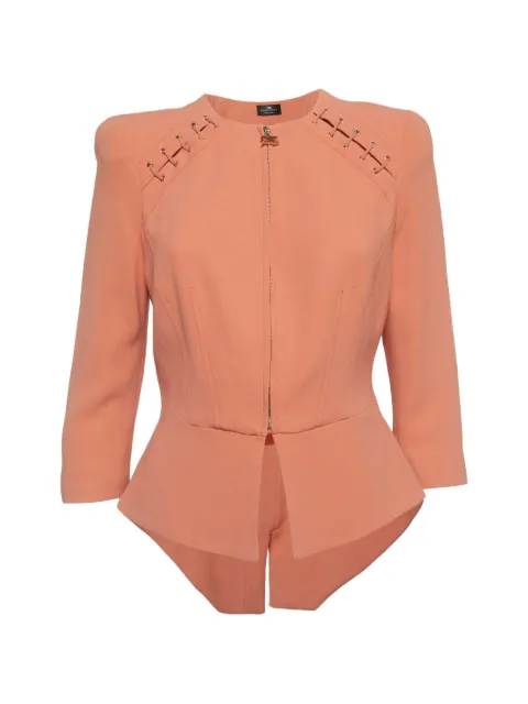 Elisabetta Franchi lace-detail peplum jacket Orange 1293766