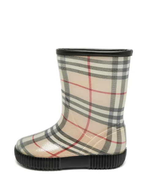 Burberry Pre-Owned House Check Salamanc2 rain boots Neutrals 1269984