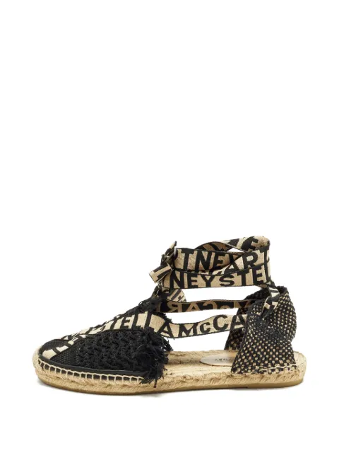 Stella McCartney Pre-Owned Gaia logo-tie flat espadrilles Black 1282169