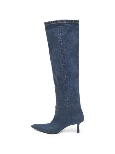 Pre-Owned Alexander Wang Slouch knee-length denim heeled boots Blue 1276548