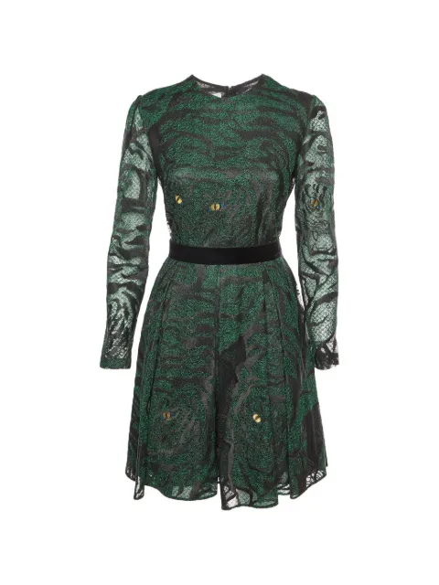 Valentino Garavani Pre-Owned 1967 animal-eye lace mini dress Green 1329582