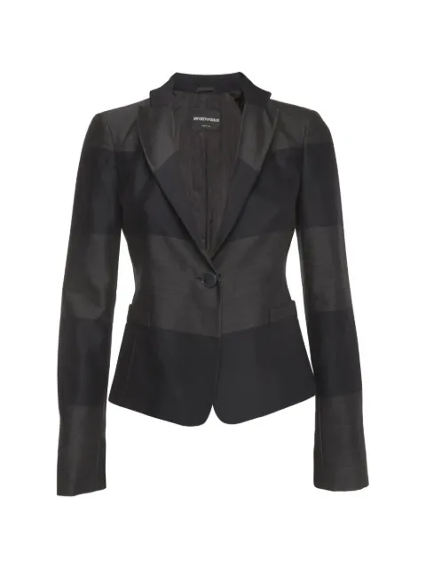 Emporio Armani Pre-Owned tailored horizontal-stripe blazer Black 1313549