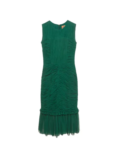 Tory Burch ruched mesh midi dress Green 1277755