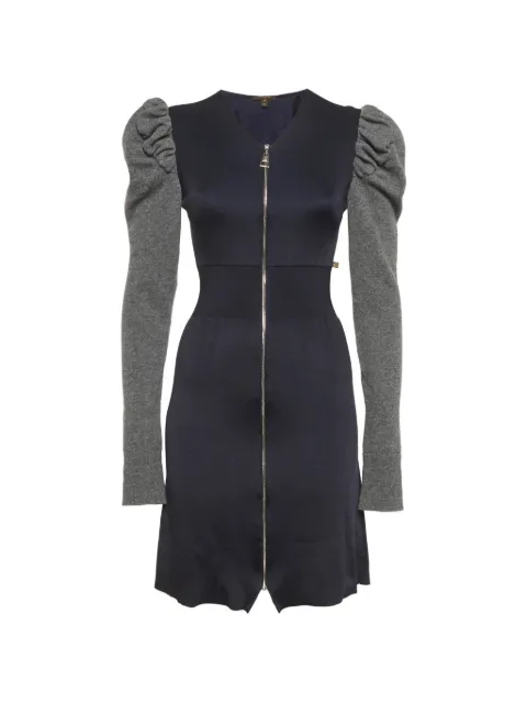 Louis Vuitton Pre-Owned zip-up knit mini dress Blue 1307075