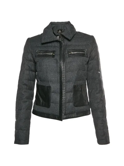 Fendi Pre-Owned Selleria leather-trim jacket Grey 1325277