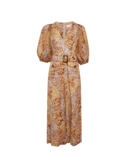 ZIMMERMANN Paisley-print belted jumpsuit Orange 1310700