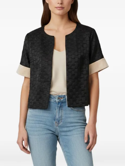 Escada Pre-Owned textured short-sleeve jacket Black 1343086