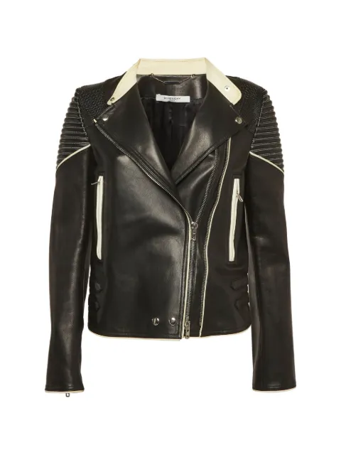 Givenchy Pre-Owned zip-fastening lambskin biker jacket Black 1293705