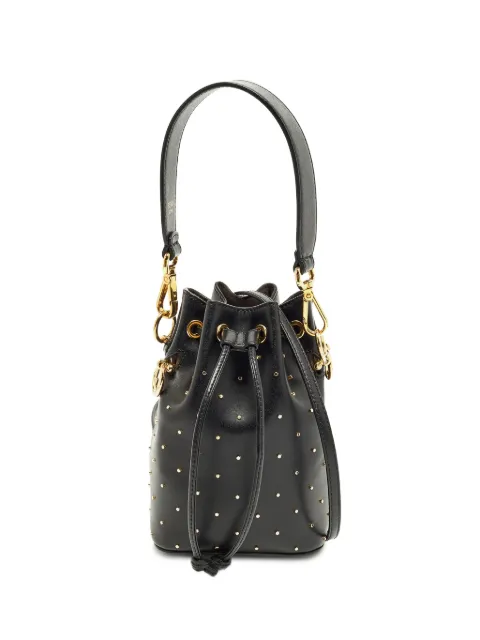 Fendi Pre-Owned Mon Tresor studded-details mini bucket bag Black 1288427