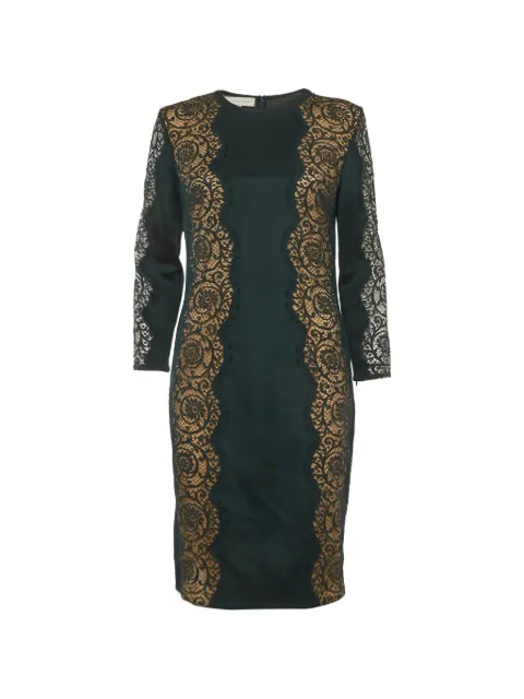 Stella McCartney Pre-Owned lace-trim zip-up mini dress Green 1314201