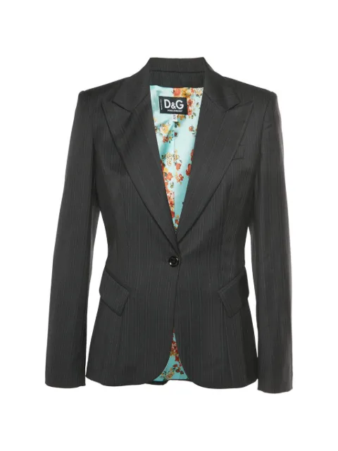 D&G PreOwned pinstripe single-breasted wool-blend blazer Black 1320598