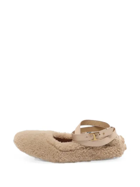 Tod's Vintage Bubble shearling-fur ballet flats Neutrals 1269167