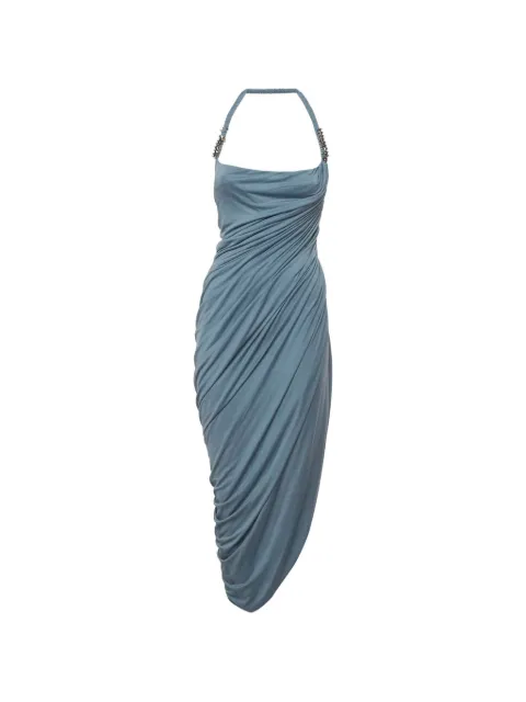 CHATS BY C.DAM ruched halterneck midi dress Blue 1313071