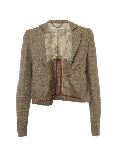 Stella McCartney Pre-Owned Prince of Wales check chain-link blazer Brown 1315343