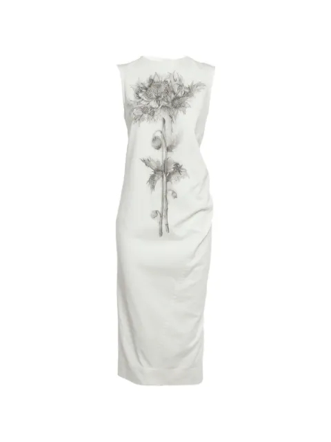 Sportmax floral-print denim midi dress White 1288212