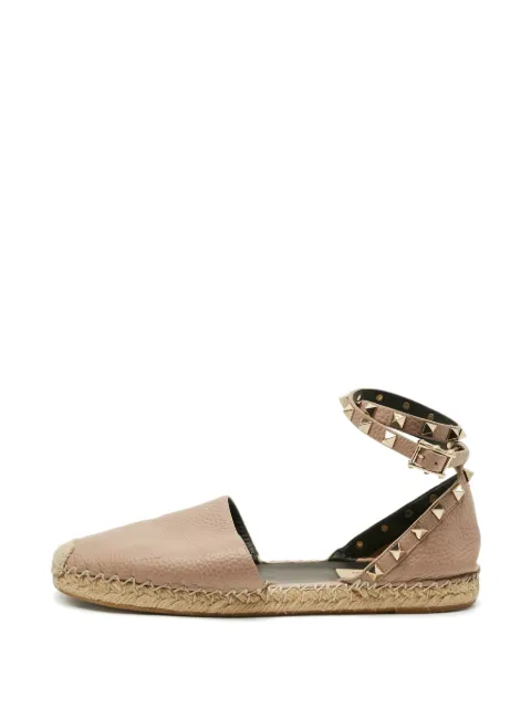 Valentino Garavani Pre-Owned Rockstud ankle-wrap espadrilles Neutrals 1297235