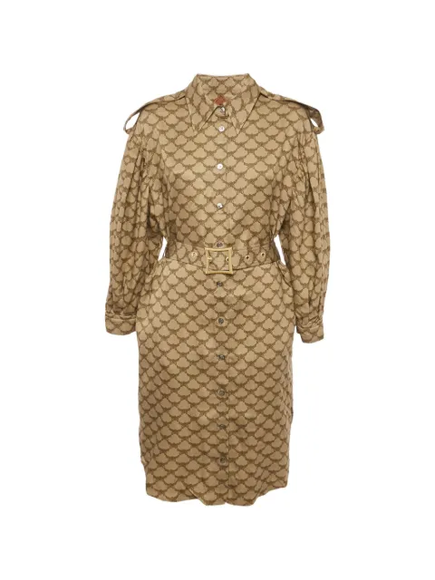 MCM Pre-Owned Monogram belted mini dress Brown 1259836
