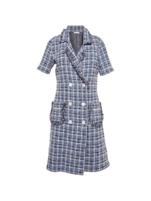 SANDRO double-breasted tweed mini dress Blue 1333433