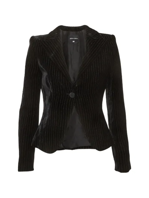 Giorgio Armani Pre-Owned striped velvet blazer Black 1307988